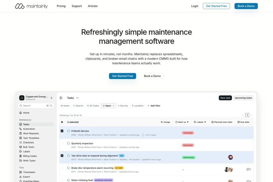 Aperçu de la landing page