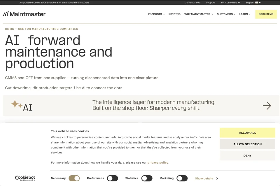Aperçu de la landing page