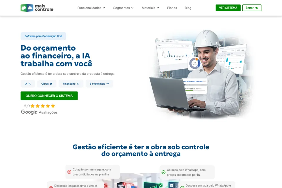 Aperçu de la landing page