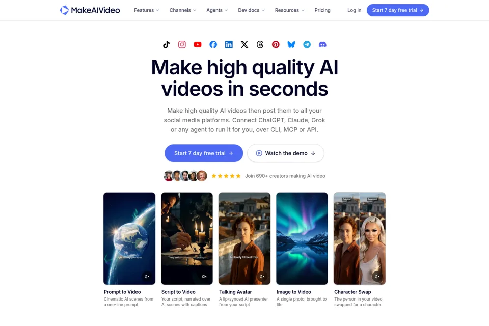 Aperçu de la landing page