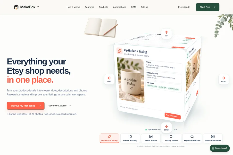 Aperçu de la landing page