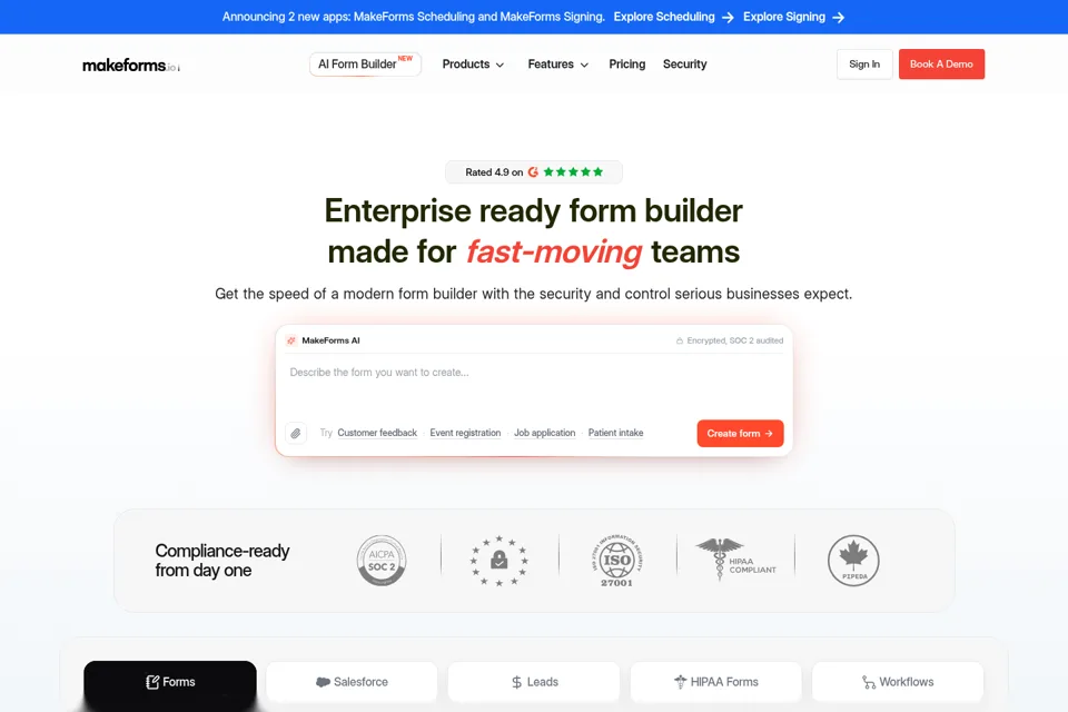 Aperçu de la landing page