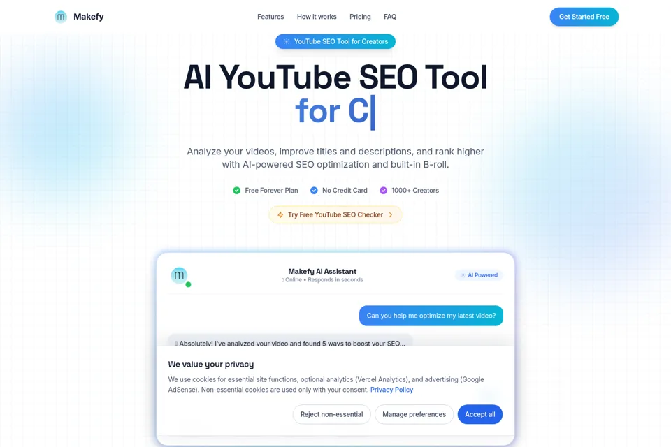 Aperçu de la landing page