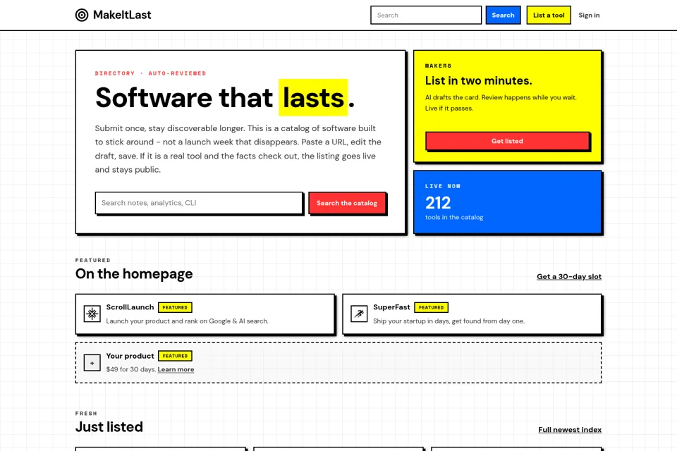 Aperçu de la landing page
