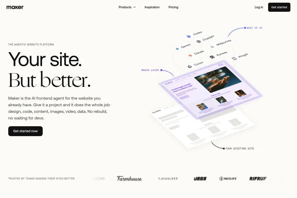 Aperçu de la landing page