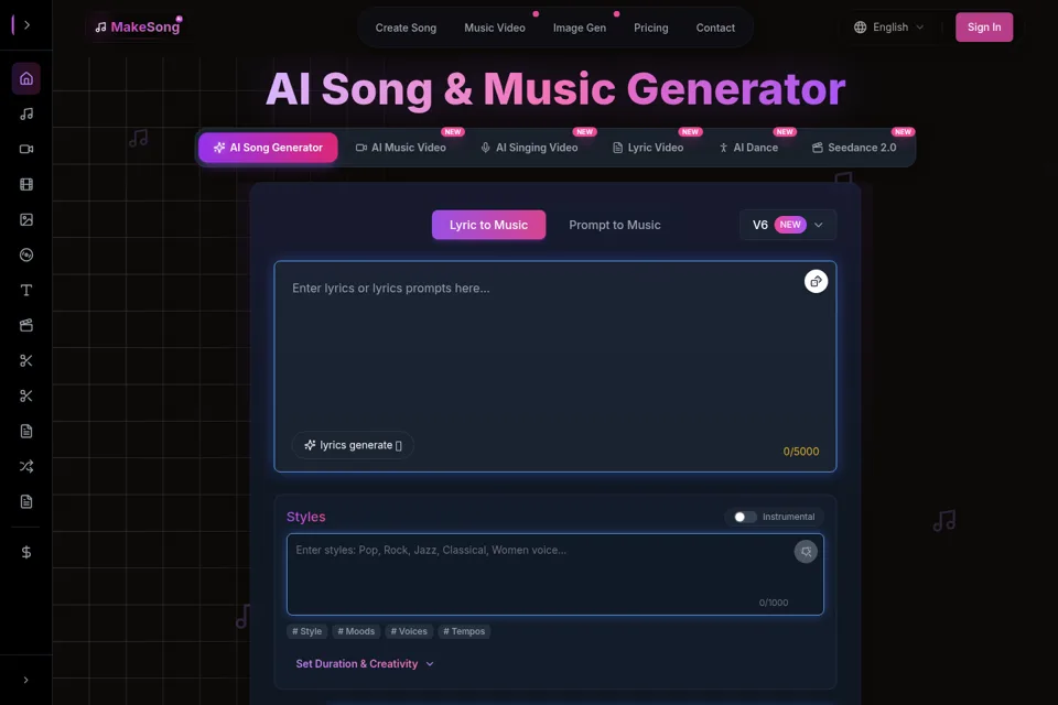 Aperçu de la landing page