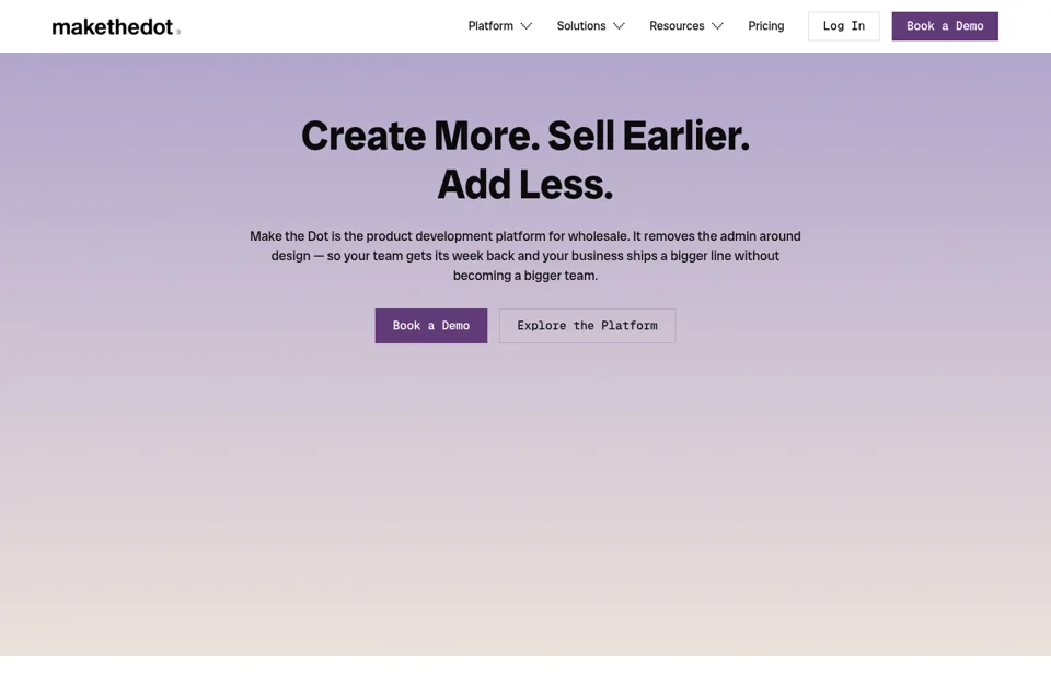 Aperçu de la landing page