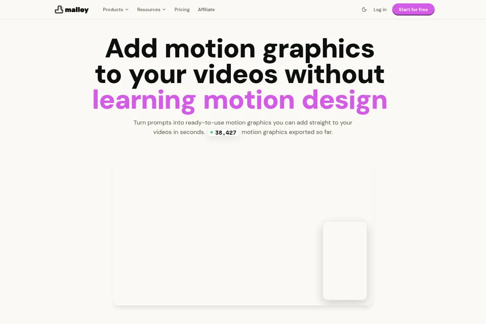 Aperçu de la landing page