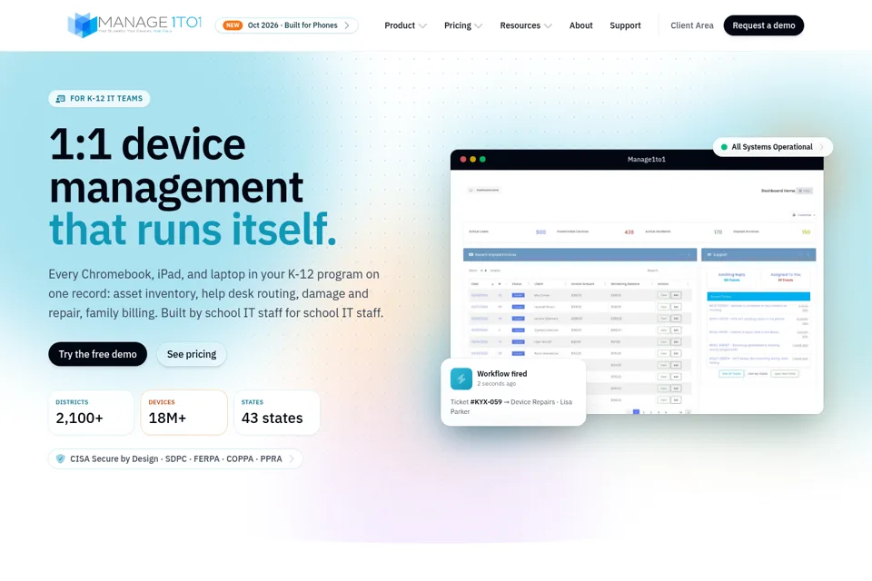 Aperçu de la landing page