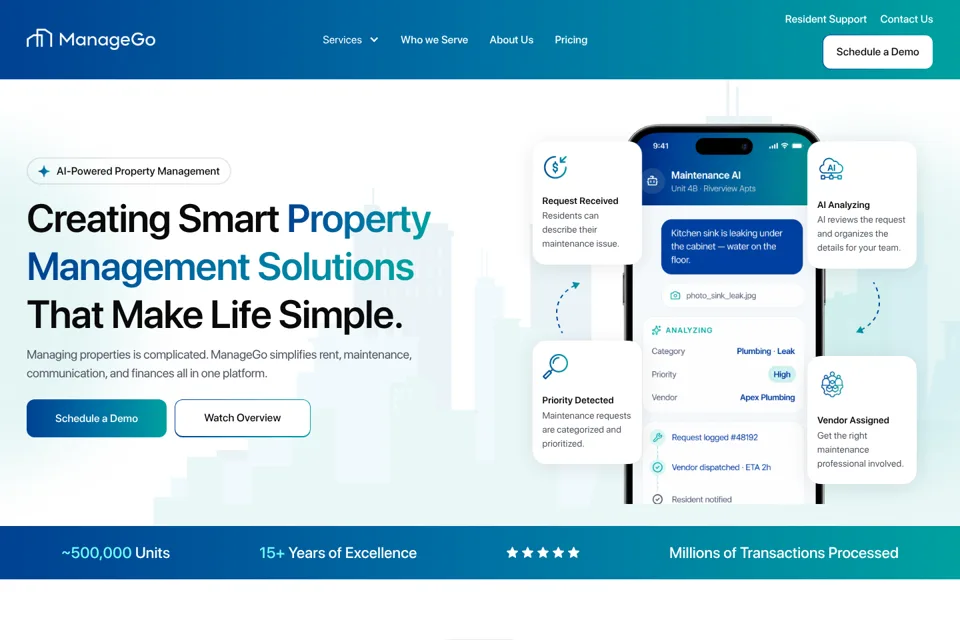 Aperçu de la landing page