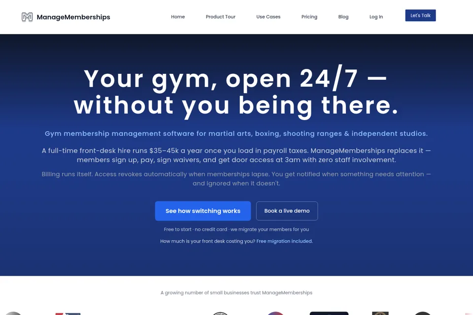 Aperçu de la landing page