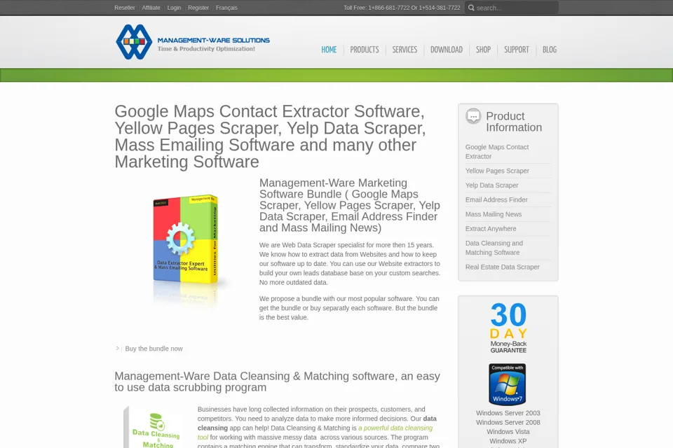 Aperçu de la landing page