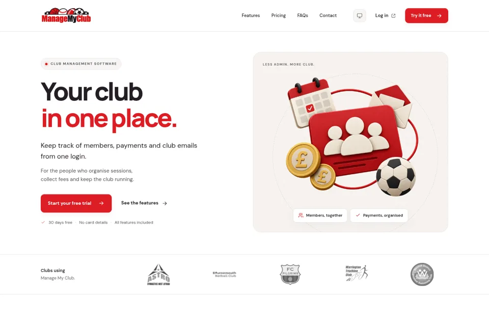 Aperçu de la landing page