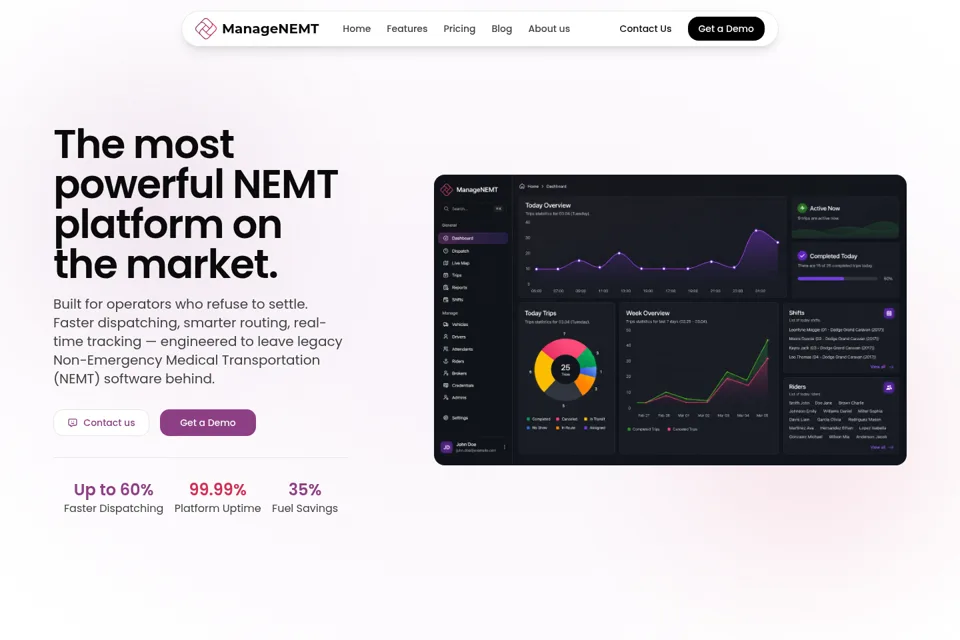 Aperçu de la landing page