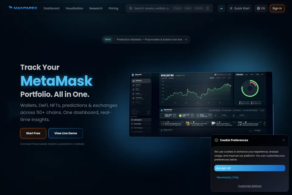 Aperçu de la landing page