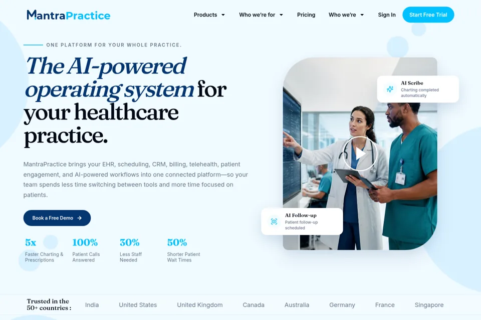 Aperçu de la landing page
