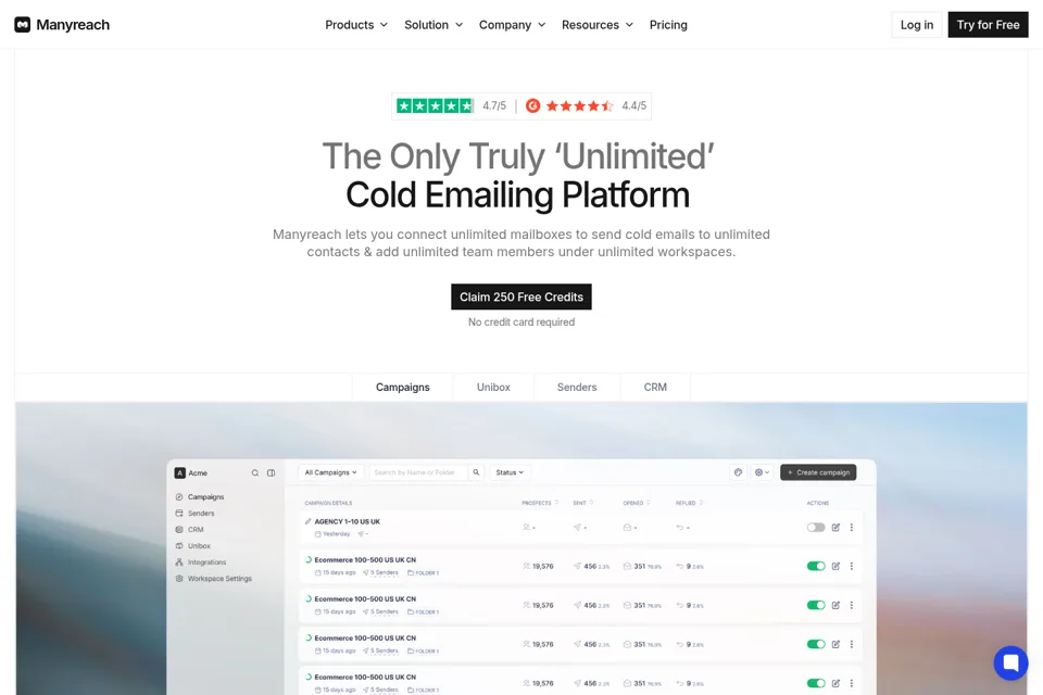 Aperçu de la landing page
