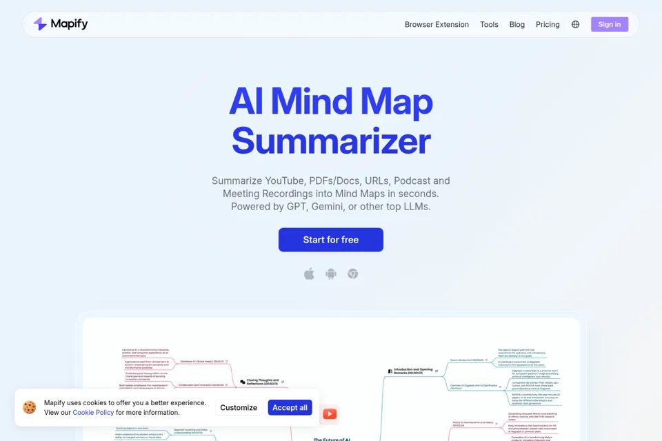 Landing page preview