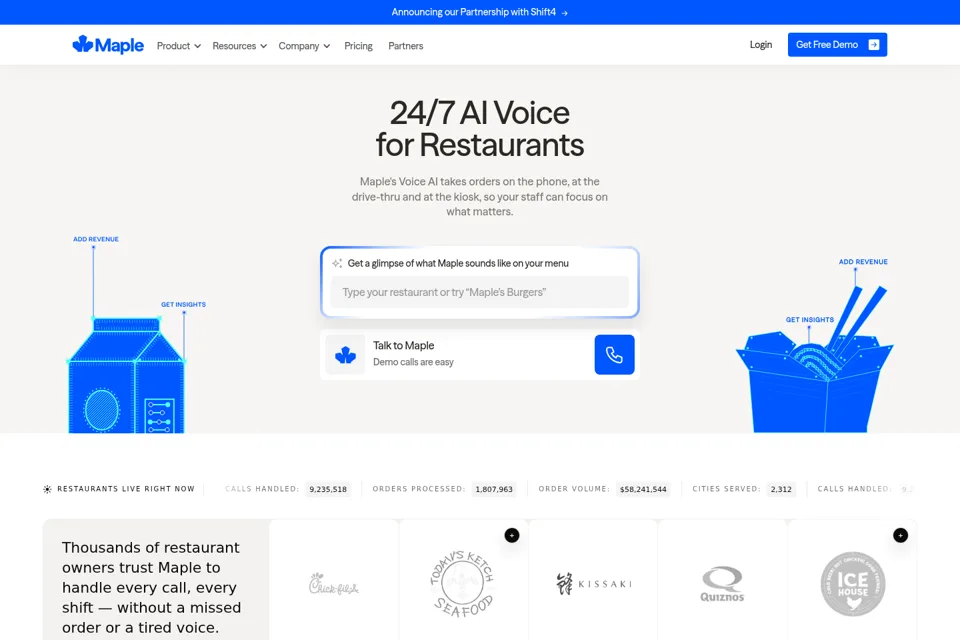 Aperçu de la landing page