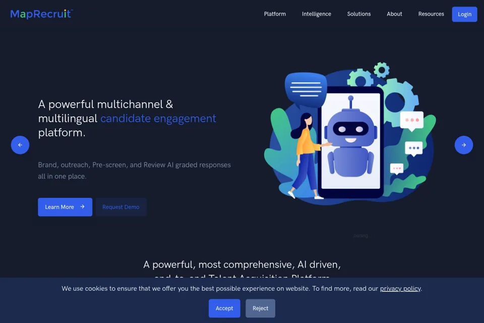 Aperçu de la landing page