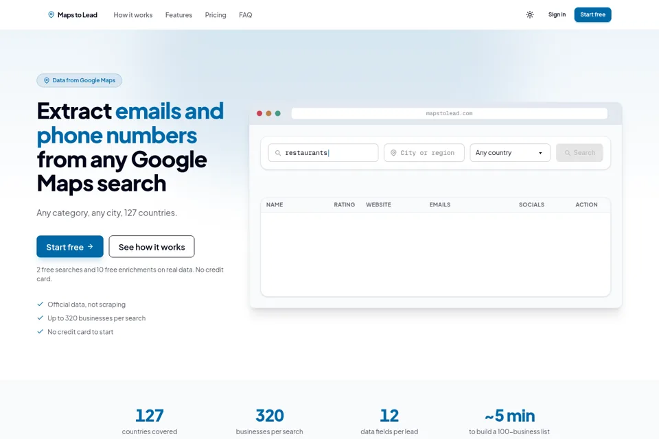 Landing page preview