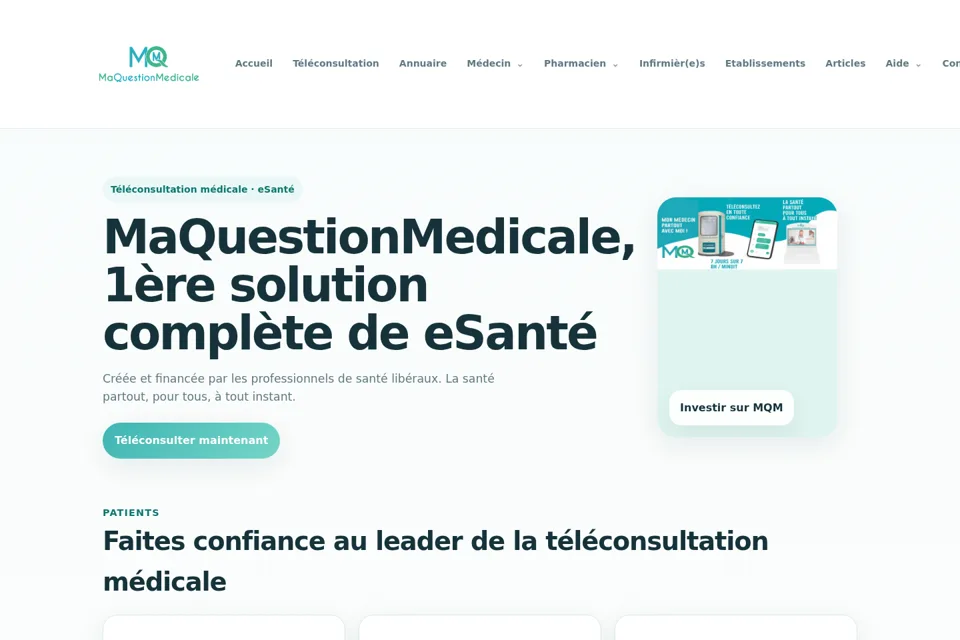 Aperçu de la landing page