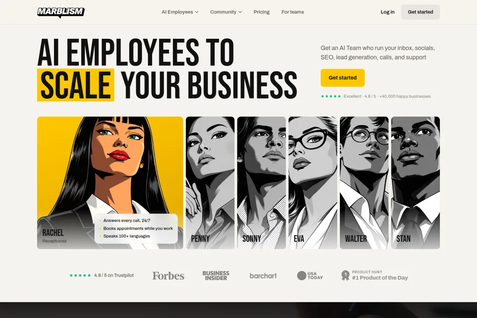 Aperçu de la landing page
