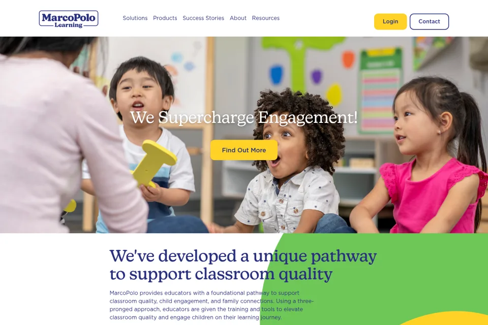 Aperçu de la landing page