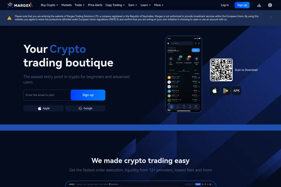 Aperçu de la landing page