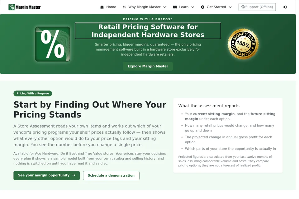 Aperçu de la landing page