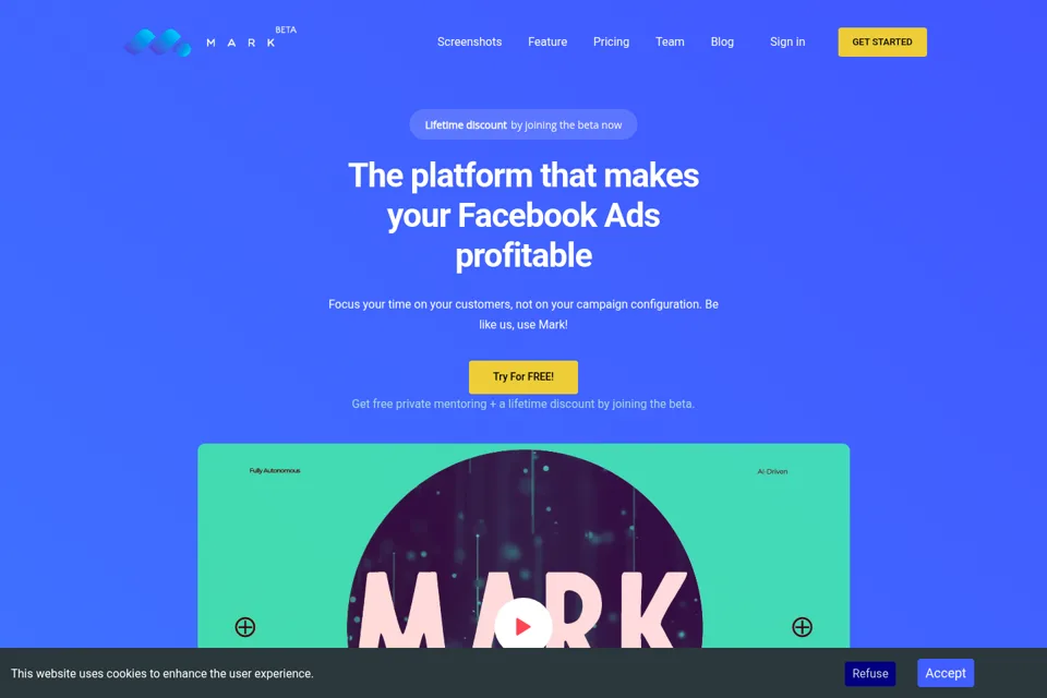 Aperçu de la landing page