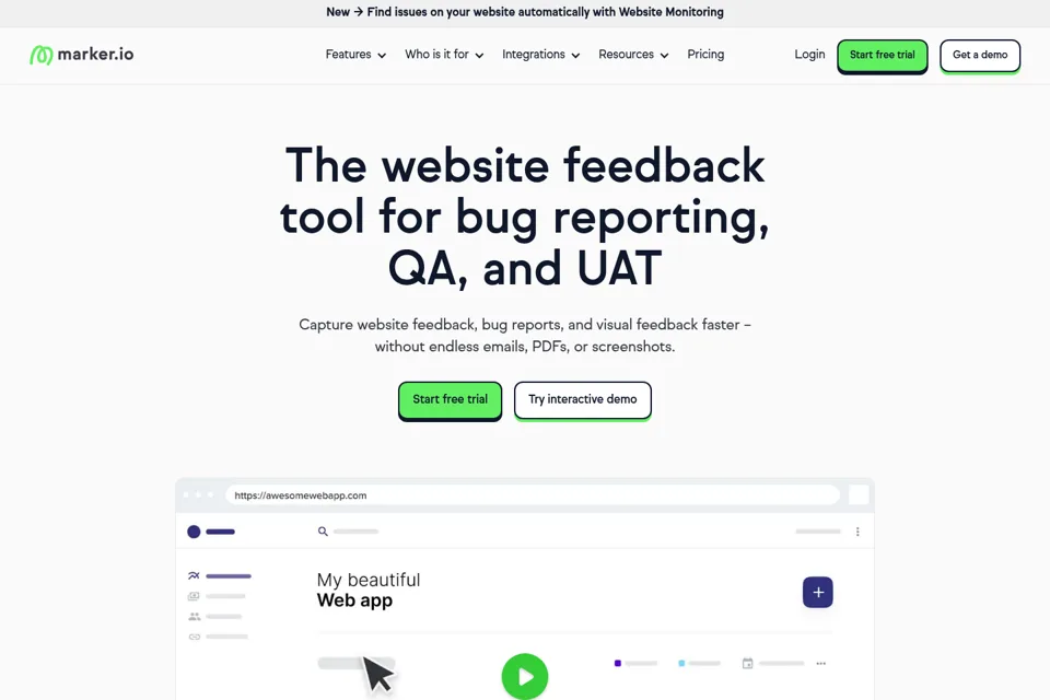 Landing page preview