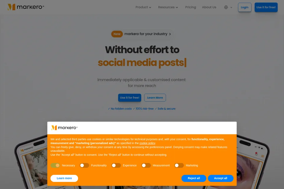 Aperçu de la landing page