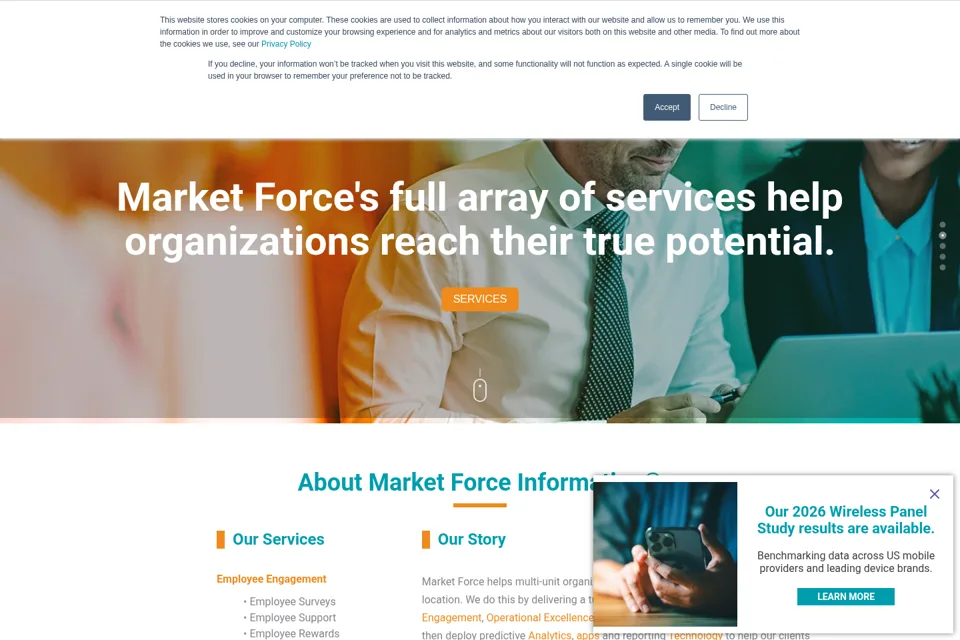 Aperçu de la landing page