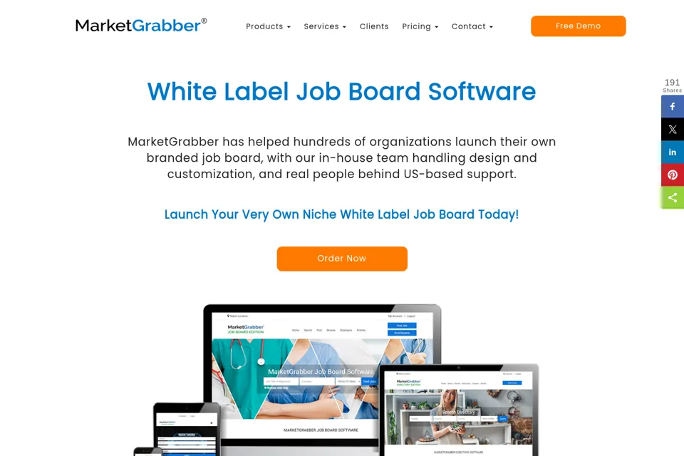 Aperçu de la landing page