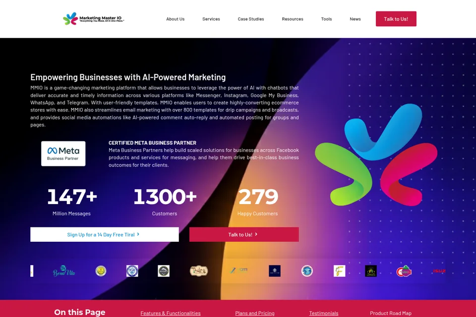 Aperçu de la landing page