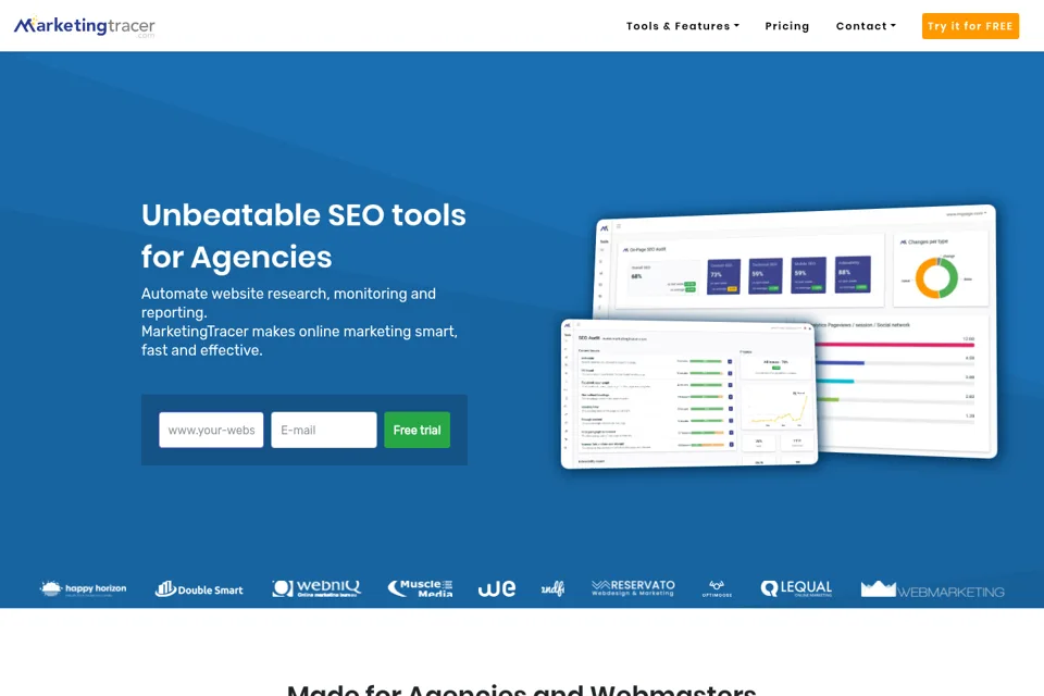 Aperçu de la landing page