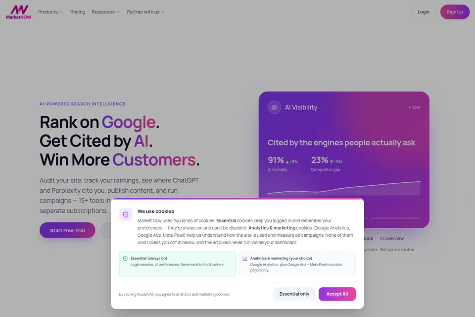 Landing page preview