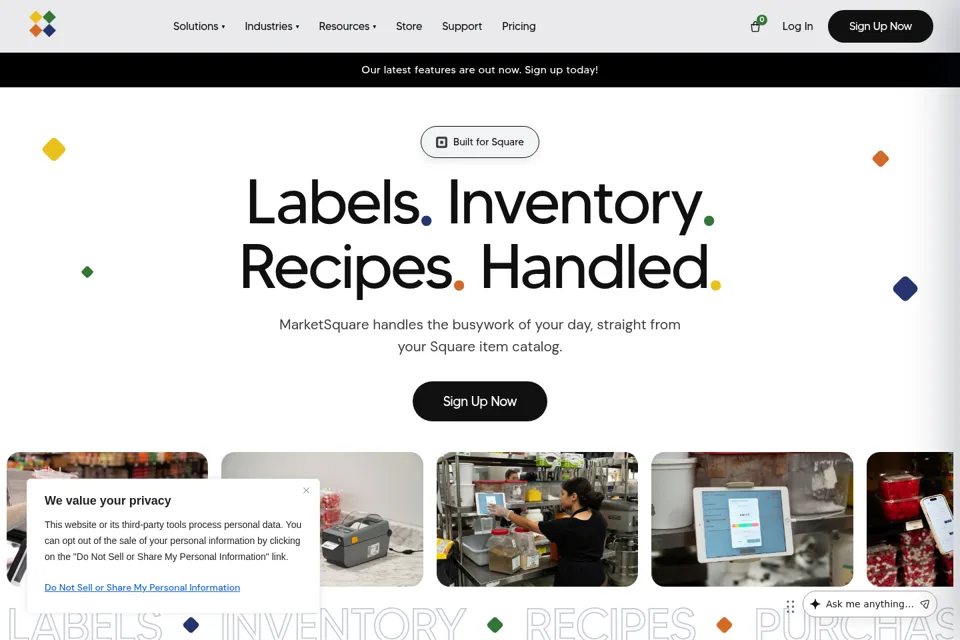 Aperçu de la landing page