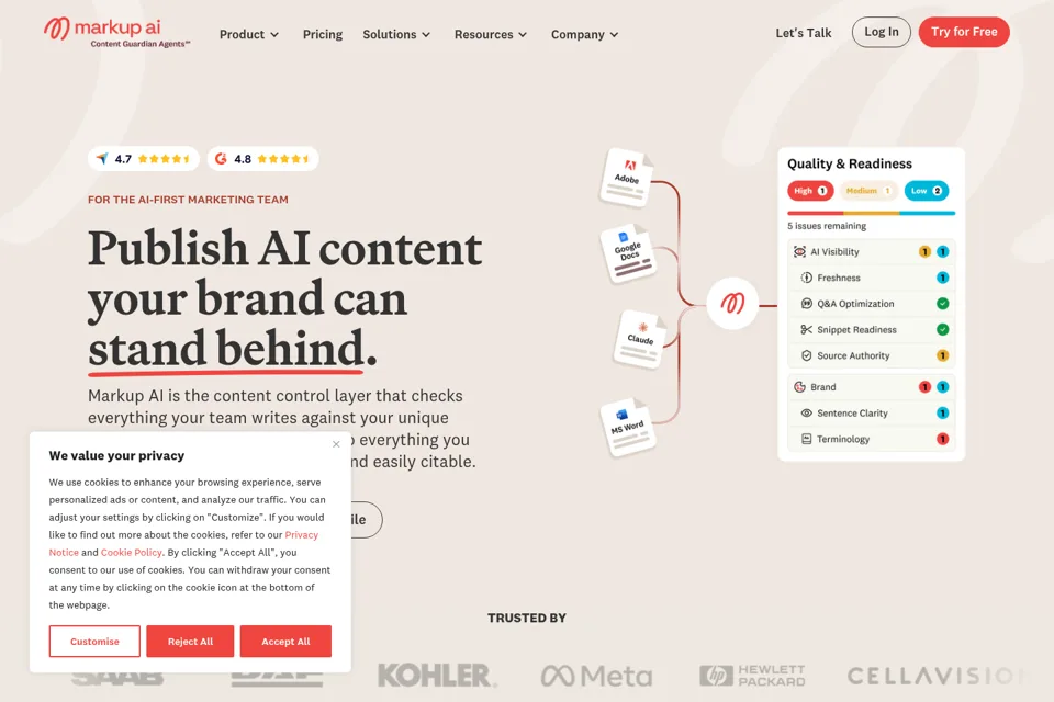 Aperçu de la landing page