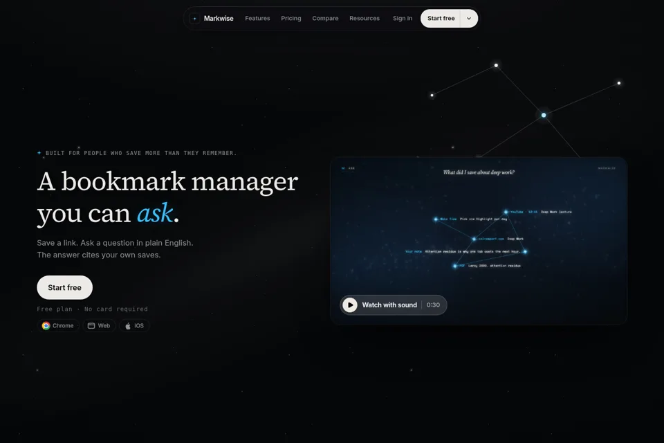 Aperçu de la landing page