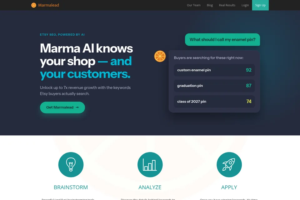 Aperçu de la landing page