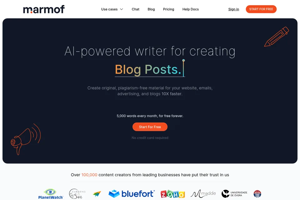 Aperçu de la landing page