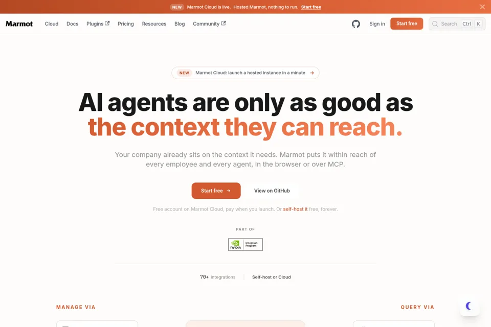 Aperçu de la landing page