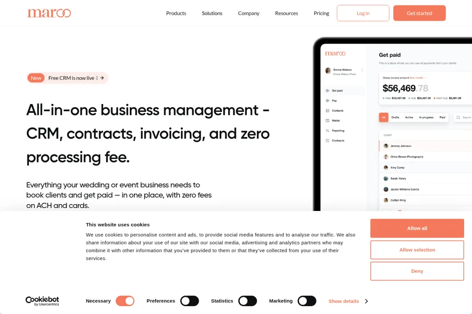 Aperçu de la landing page