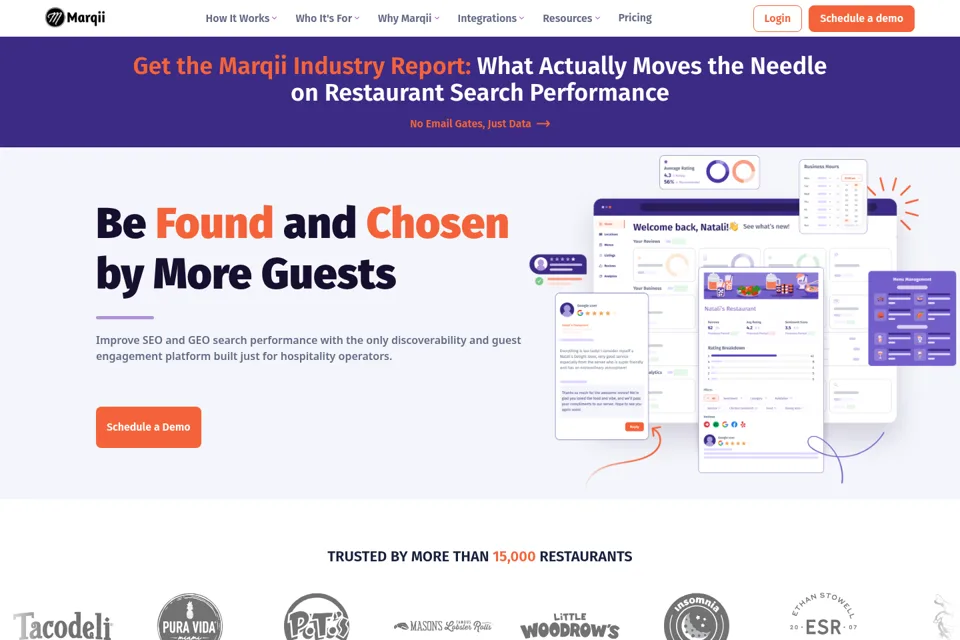 Aperçu de la landing page