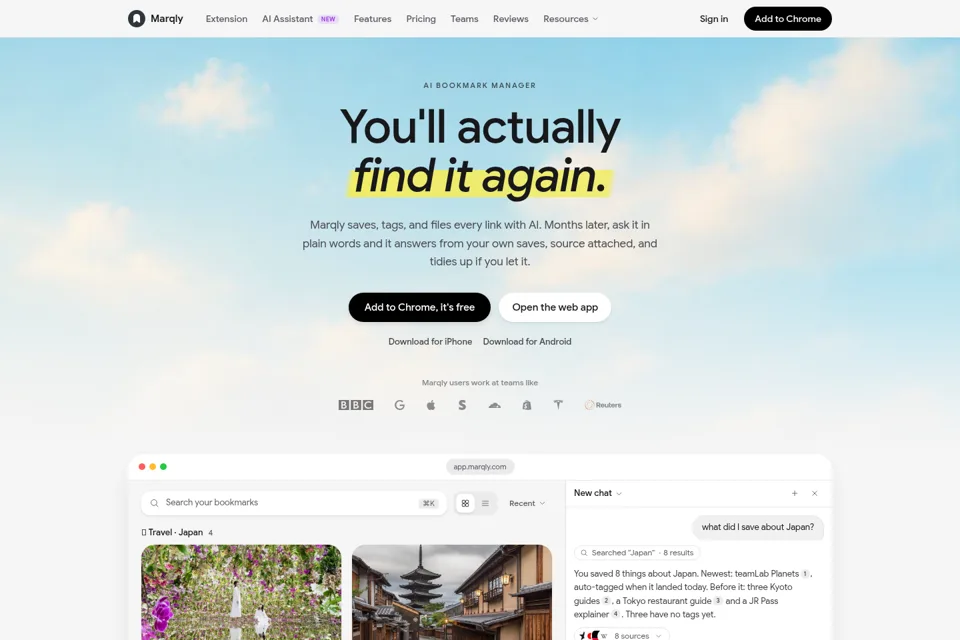 Aperçu de la landing page