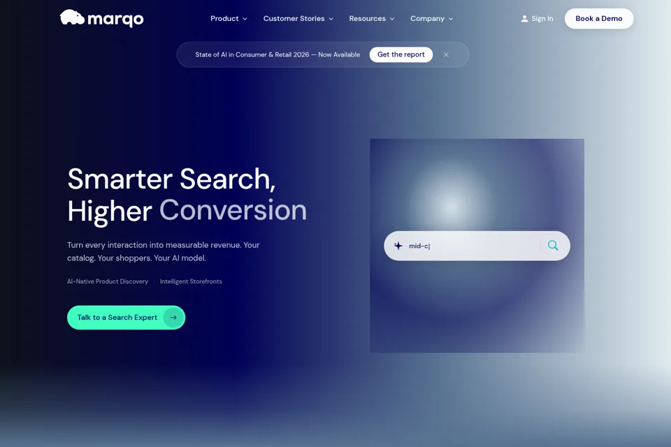 Aperçu de la landing page