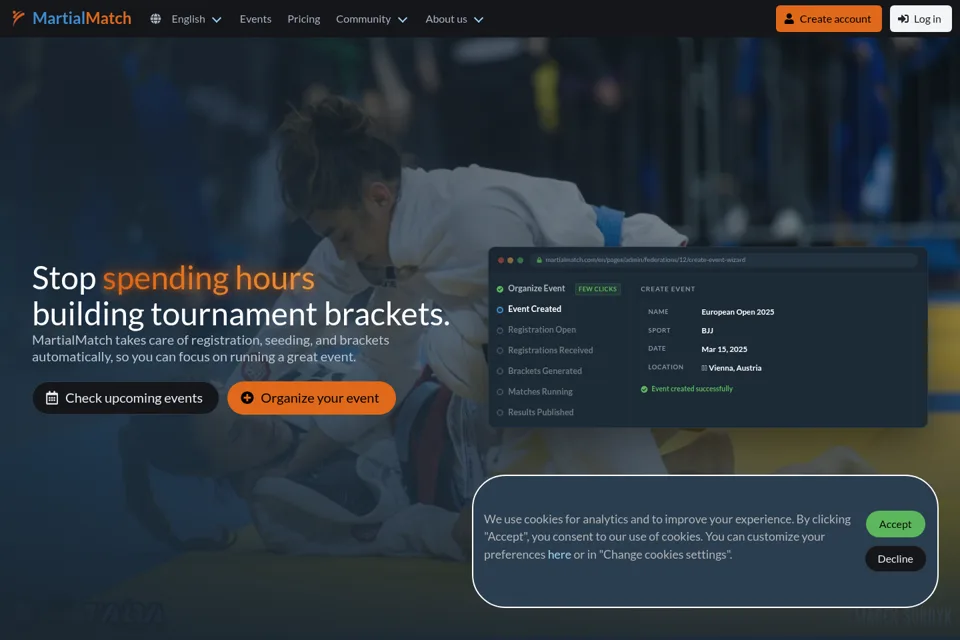 Aperçu de la landing page