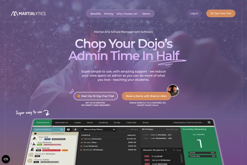 Aperçu de la landing page